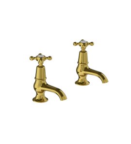 Lefroy Brooks Classic Krany umywalkowe stojące - zestaw Polished Brass CH8022PB