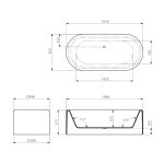 Lefroy Brooks Classic Wanna wolnostojąca 1918x610 mm Biały mat LB8642MW