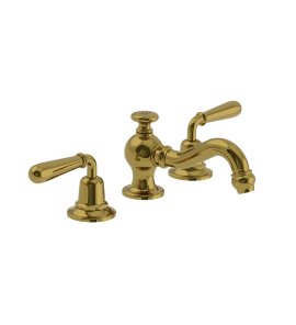 Lefroy Brooks La Chapelle Bateria umywalkowa 3-otworowa z korkiem automatycznym Antique Gold FM1204AG