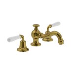 Lefroy Brooks La Chapelle Bateria umywalkowa 3-otworowa z korkiem automatycznym Antique Gold FW1204AG