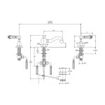 Lefroy Brooks La Chapelle Bateria umywalkowa 3-otworowa z korkiem automatycznym Chrom CR1204CP