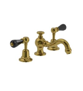 Lefroy Brooks La Chapelle Bateria umywalkowa 3-otworowa z korkiem automatycznym Antique Gold CR1204AG