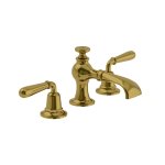 Lefroy Brooks La Chapelle Bateria umywalkowa 3-otworowa z korkiem automatycznym Antique Gold FM1205AG