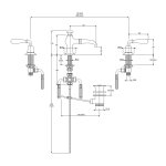 Lefroy Brooks La Chapelle Bateria umywalkowa 3-otworowa z korkiem automatycznym Chrom FW1205CP