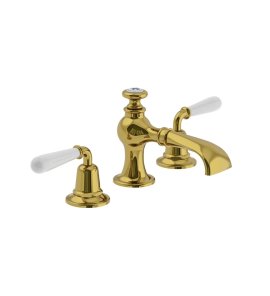 Lefroy Brooks La Chapelle Bateria umywalkowa 3-otworowa z korkiem automatycznym Polished Brass FW1205PB