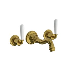 Lefroy Brooks La Chapelle Bateria umywalkowa 3-otworowa podtynkowa Antique Gold FW1208AG