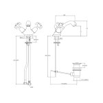 Lefroy Brooks La Chapelle Bateria umywalkowa z korkiem automatycznym Chrom FH1189CP