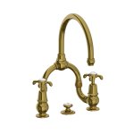 Lefroy Brooks La Chapelle Bateria umywalkowa 2-otworowa z korkiem automatycznym Antique Gold FH9000AG