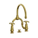 Lefroy Brooks La Chapelle Bateria umywalkowa 2-otworowa z korkiem automatycznym Polished Brass FH9000PB