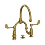 Lefroy Brooks La Chapelle Bateria umywalkowa 2-otworowa z korkiem automatycznym Antique Gold FL9000AG