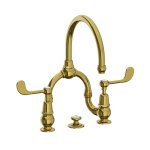 Lefroy Brooks La Chapelle Bateria umywalkowa 2-otworowa z korkiem automatycznym Polished Brass FL9000PB