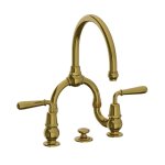 Lefroy Brooks La Chapelle Bateria umywalkowa 2-otworowa z korkiem automatycznym Antique Gold FM9000AG