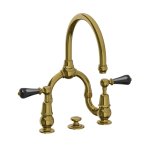 Lefroy Brooks La Chapelle Bateria umywalkowa 2-otworowa z korkiem automatycznym Antique Gold CR9000AG