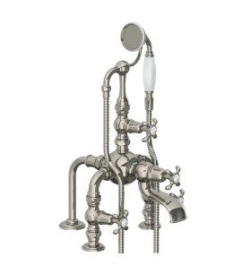 Lefroy Brooks La Chapelle Bateria wannowa 3-otworowa z zestawem prysznicowym Silver Nickel FH1140NK