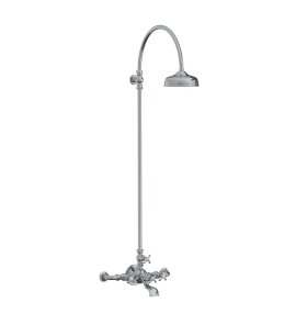 Lefroy Brooks La Chapelle Bateria wannowo-natryskowa ścienna z deszczownicą Ø 200 mm Chrom FH1156CP