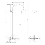 Lefroy Brooks La Chapelle Bateria wannowo-natryskowa ścienna z deszczownicą Ø 200 mm Chrom FH1156CP