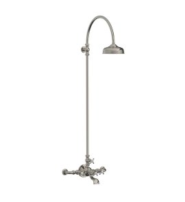 Lefroy Brooks La Chapelle Bateria wannowo-natryskowa ścienna z deszczownicą Ø 200 mm Silver Nickel FH1156NK