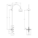 Lefroy Brooks La Chapelle Bateria wannowo-natryskowa termostatyczna ścienna z deszczownicą Ø 200 mm Chrom FR8630CP