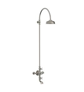 Lefroy Brooks La Chapelle Bateria wannowo-natryskowa termostatyczna ścienna z deszczownicą Ø 200 mm Silver Nickel FR8630NK