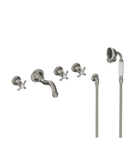 Lefroy Brooks La Chapelle Bateria wannowo-natryskowa podtynkowa 5-otworowa z zestawem prysznicowym Silver Nickel FH1247NK