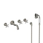 Lefroy Brooks La Chapelle Bateria wannowo-natryskowa podtynkowa 5-otworowa z zestawem prysznicowym Silver Nickel FH1247NK