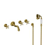 Lefroy Brooks La Chapelle Bateria wannowo-natryskowa podtynkowa 5-otworowa z zestawem prysznicowym Polished Brass FH1247PB
