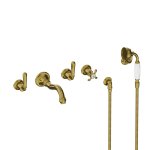 Lefroy Brooks La Chapelle Bateria wannowo-natryskowa podtynkowa 5-otworowa z zestawem prysznicowym Polished Brass FM1247PB