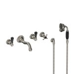 Lefroy Brooks La Chapelle Bateria wannowo-natryskowa podtynkowa 5-otworowa z zestawem prysznicowym Silver Nickel CR1247NK