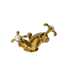 Lefroy Brooks La Chapelle Bateria bidetowa jednootworowa z korkiem automatycznym Antique Gold FH1199AG