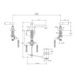 Lefroy Brooks Mackintosh Bateria umywalkowa 3-otworowa z korkiem automatycznym Chrom BL1228CP