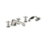 Lefroy Brooks Mackintosh Bateria wannowa 5-otworowa z wyciąganym zestawem prysznicowym Silver Nickel MH1260NK