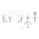 Lefroy Brooks Mackintosh Bateria wannowa 5-otworowa z wyciąganym zestawem prysznicowym Chrom ML1260CP