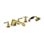 Lefroy Brooks Mackintosh Bateria wannowa 5-otworowa z wyciąganym zestawem prysznicowym Polished Brass ML1260PB