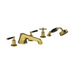 Lefroy Brooks Mackintosh Bateria wannowa 5-otworowa z wyciąganym zestawem prysznicowym Polished Brass MB1260PB
