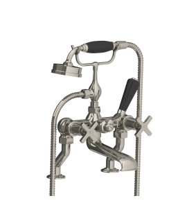 Lefroy Brooks Mackintosh Bateria wannowa 2-otworowa z zestawem prysznicowym Silver Nickel MH1100NK