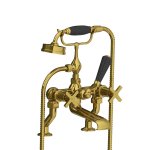 Lefroy Brooks Mackintosh Bateria wannowa 2-otworowa z zestawem prysznicowym Polished Brass MH1100PB