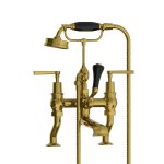 Lefroy Brooks Mackintosh Bateria wannowa 2-otworowa z zestawem prysznicowym Antique Gold ML1100AG