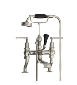 Lefroy Brooks Mackintosh Bateria wannowa 2-otworowa z zestawem prysznicowym Silver Nickel ML1100NK