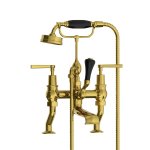 Lefroy Brooks Mackintosh Bateria wannowa 2-otworowa z zestawem prysznicowym Polished Brass ML1100PB