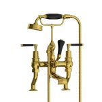 Lefroy Brooks Mackintosh Bateria wannowa 2-otworowa z zestawem prysznicowym Polished Brass MB1100PB