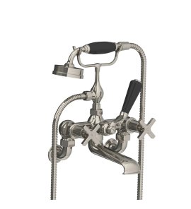 Lefroy Brooks Mackintosh Bateria wannowa ścienna z zestawem prysznicowym Silver Nickel MH1166NK
