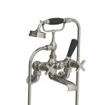 Lefroy Brooks Mackintosh Bateria wannowa ścienna z zestawem prysznicowym Silver Nickel MH1166NK