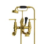 Lefroy Brooks Mackintosh Bateria wannowa ścienna z zestawem prysznicowym Polished Brass ML1166PB