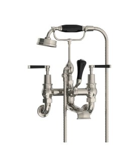Lefroy Brooks Mackintosh Bateria wannowa ścienna z zestawem prysznicowym Silver Nickel MB1166NK