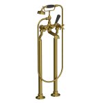 Lefroy Brooks Mackintosh Bateria wannowa wolnostojąca z zestawem prysznicowym Antique Gold MH1144AG