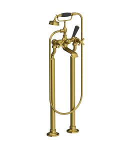 Lefroy Brooks Mackintosh Bateria wannowa wolnostojąca z zestawem prysznicowym Polished Brass MH1144PB