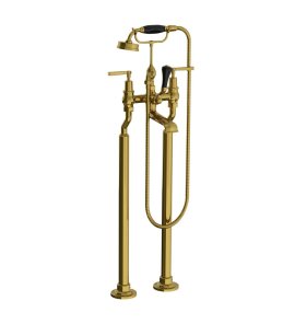 Lefroy Brooks Mackintosh Bateria wannowa wolnostojąca z zestawem prysznicowym Antique Gold ML1144AG