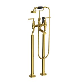 Lefroy Brooks Mackintosh Bateria wannowa wolnostojąca z zestawem prysznicowym Polished Brass ML1144PB