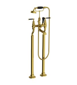 Lefroy Brooks Mackintosh Bateria wannowa wolnostojąca z zestawem prysznicowym Polished Brass MB1144PB