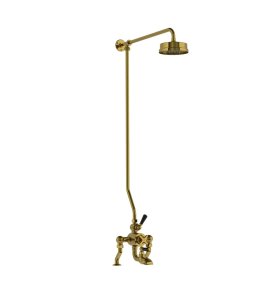 Lefroy Brooks Mackintosh Bateria wannowa termostatyczna 2-otworowa z deszczownicą Ø 154 mm Antique Gold DMMK8821AG